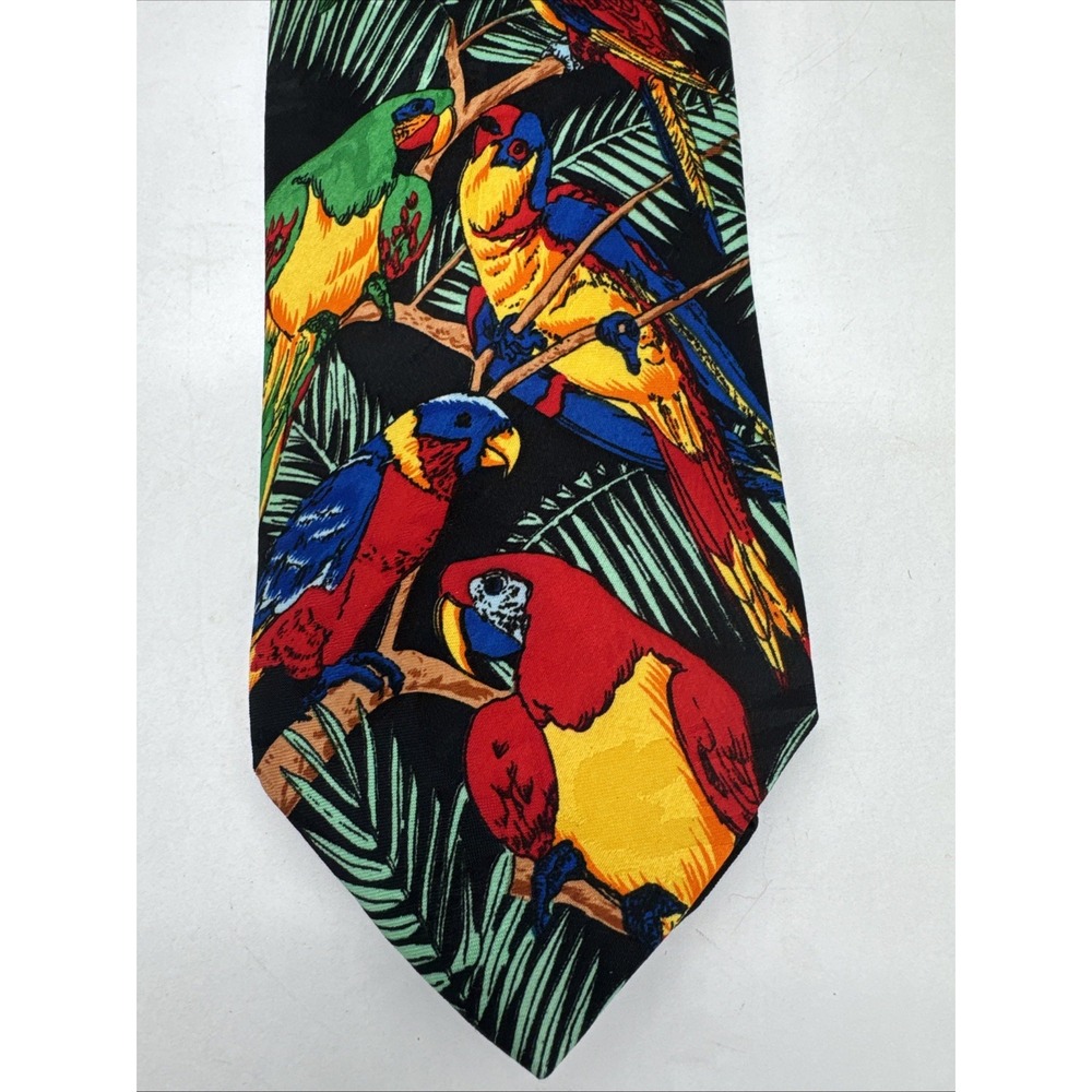 Surrey Mens Necktie Bright Colors Parrots Tropical 58" X 4"